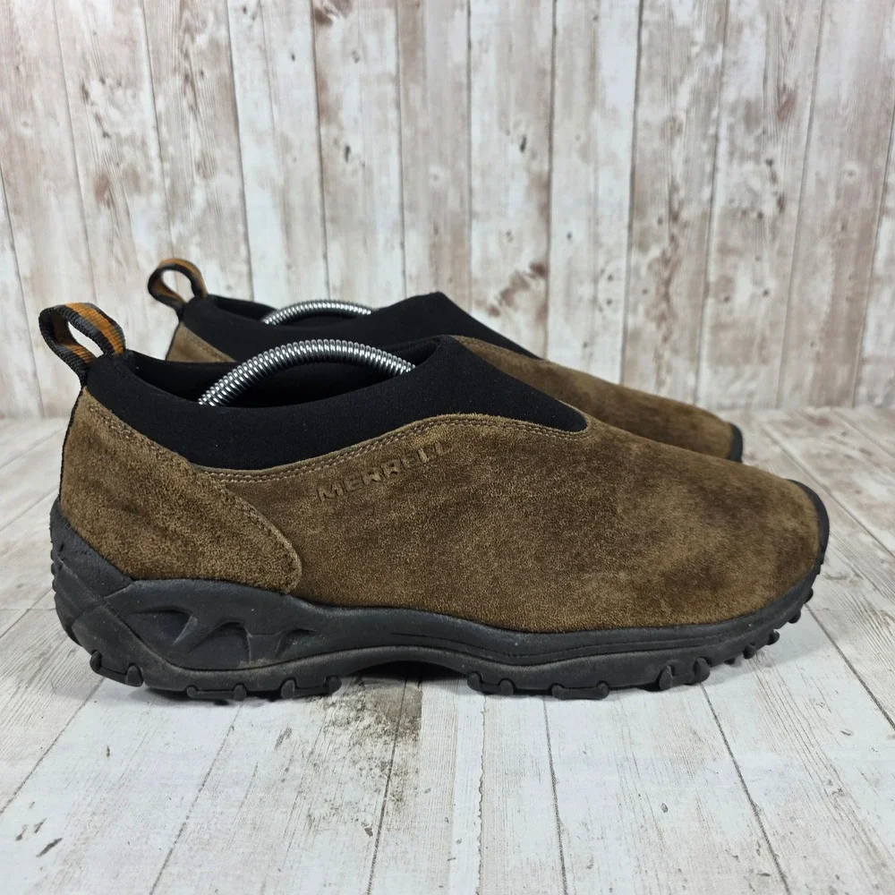 Merrell Winter Moc Mens 11.5 Brown Suede Slip On Hiking Trail Shoes 582875